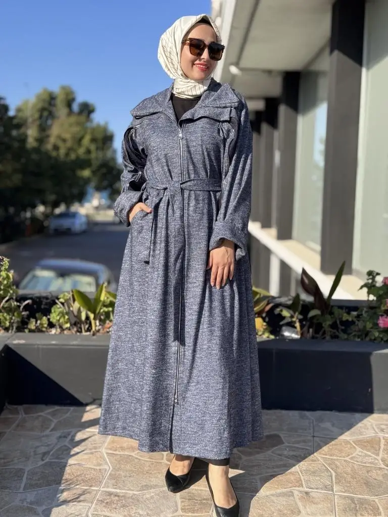 Misswhence Kol/Gögüs Drape ve Fermuar Detaylı Pardesü 38505