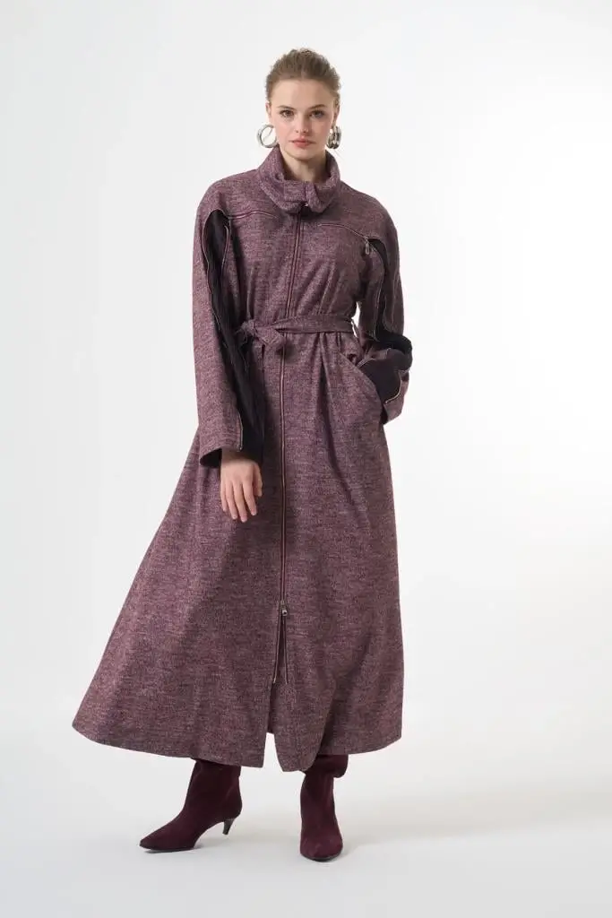 Misswhence Kol/Gögüs Drape ve Fermuar Detaylı Pardesü 38505