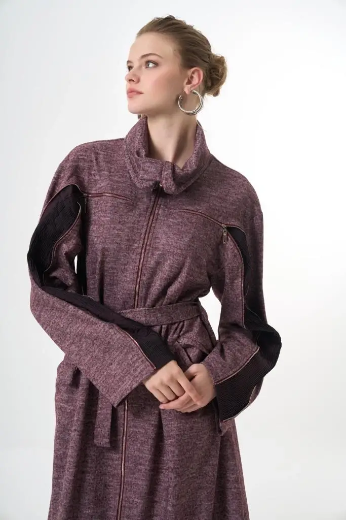 Misswhence Kol/Gögüs Drape ve Fermuar Detaylı Pardesü 38505