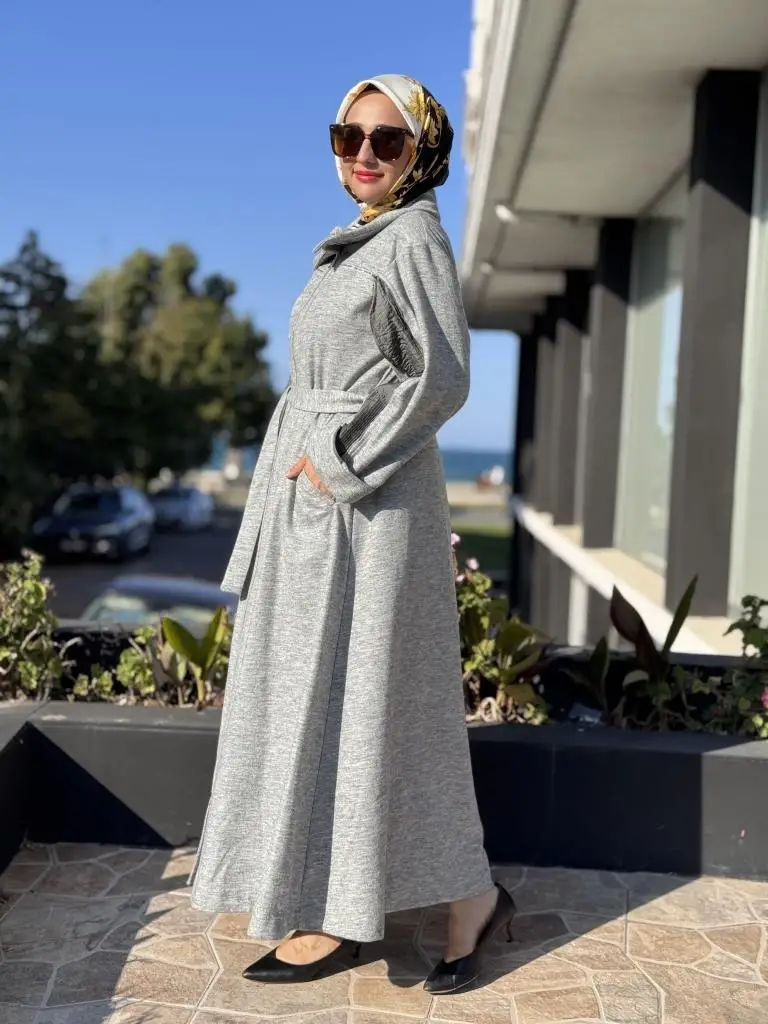 Misswhence Kol/Gögüs Drape ve Fermuar Detaylı Pardesü 38505