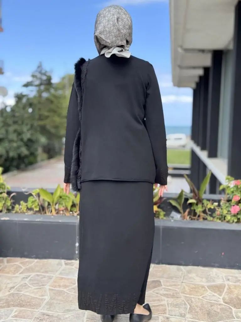 Misswhence Kürk ve Dantel Detaylı Triko Tunik MİSS268