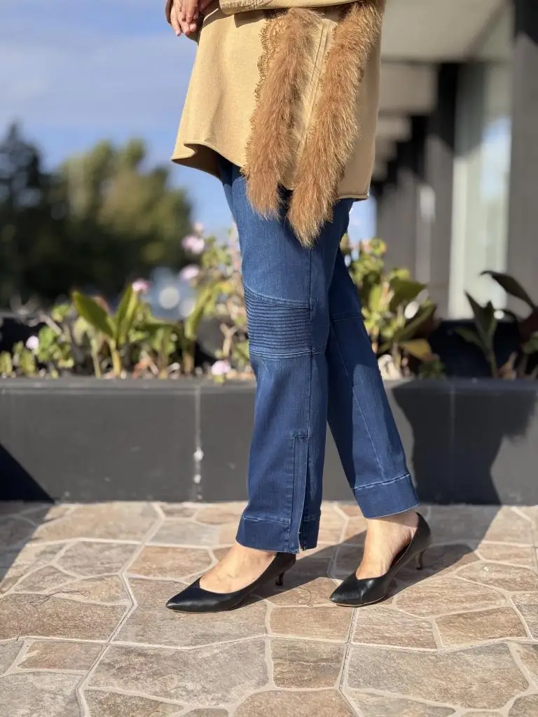 Misswhence Paçası Fermuar ve Dikiş Detaylı Kot Pantolon 38117