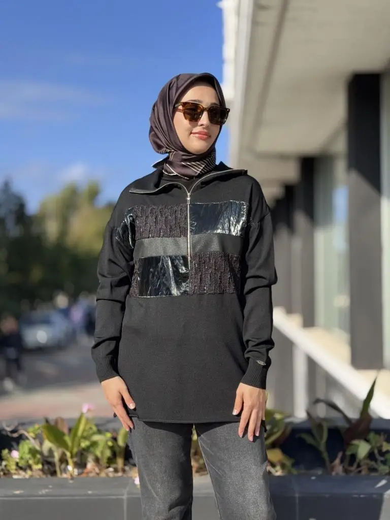 Misswhence Yarım Fermuralı Triko Tunik 38001