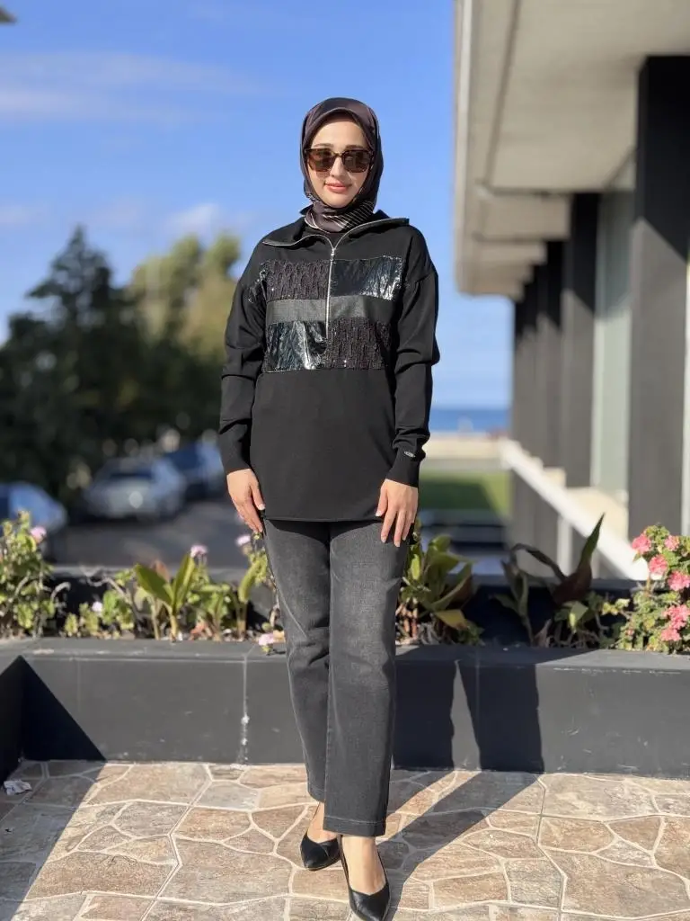 Misswhence Yarım Fermuralı Triko Tunik 38001