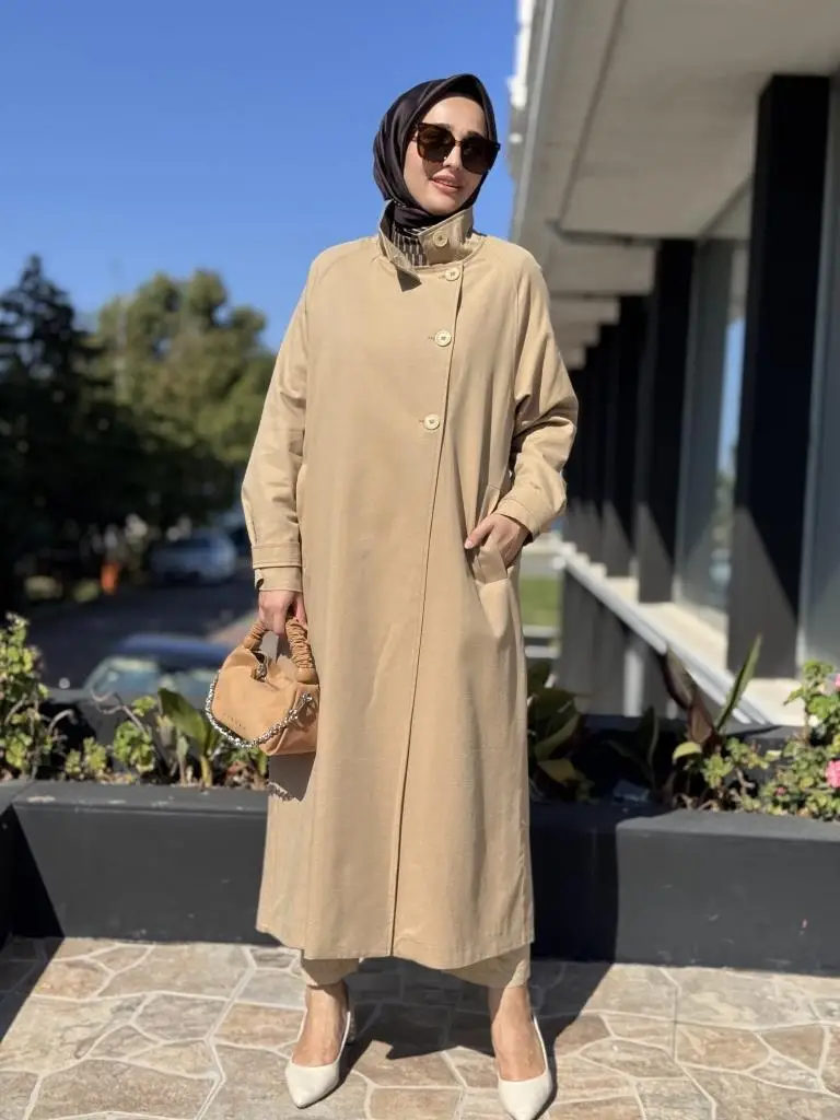 QooQ Store Düğmeli Kumaş Trench 26FW612
