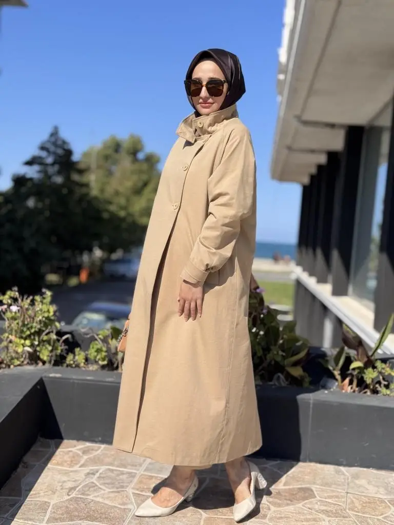 QooQ Store Düğmeli Kumaş Trench 26FW612