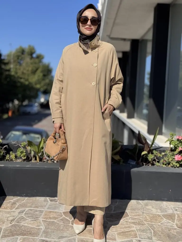 QooQ Store Düğmeli Kumaş Trench 26FW612