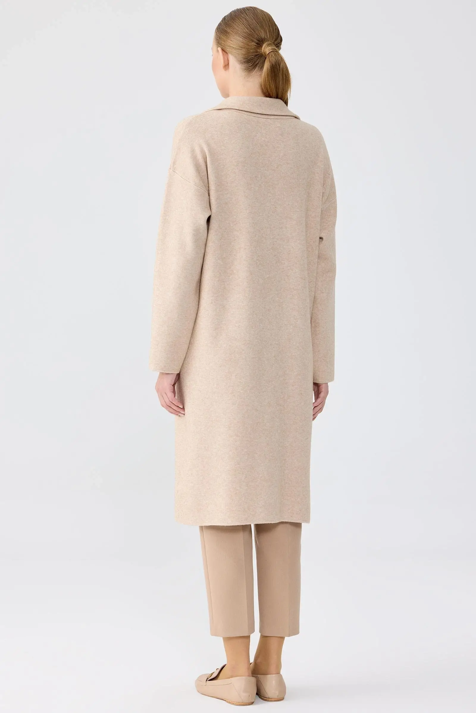 Tığ Triko Polo Yaka 3 Düğmeli Uzun Triko Hırka HRK22012