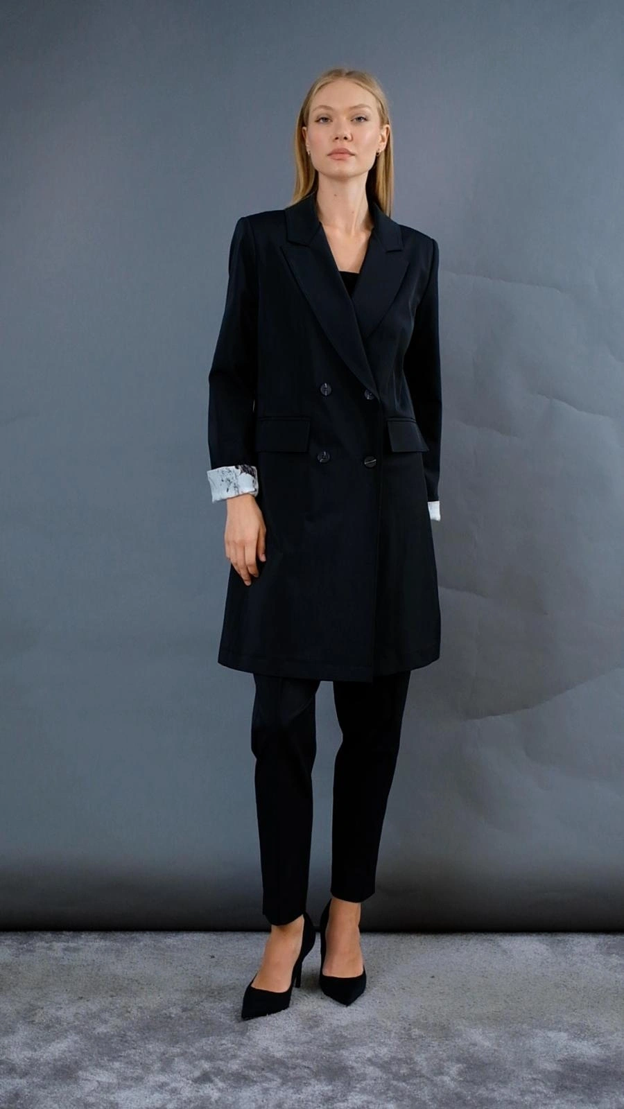 Almarwah  Beli Lastikli Kanvas Siyah Pantolon 606063