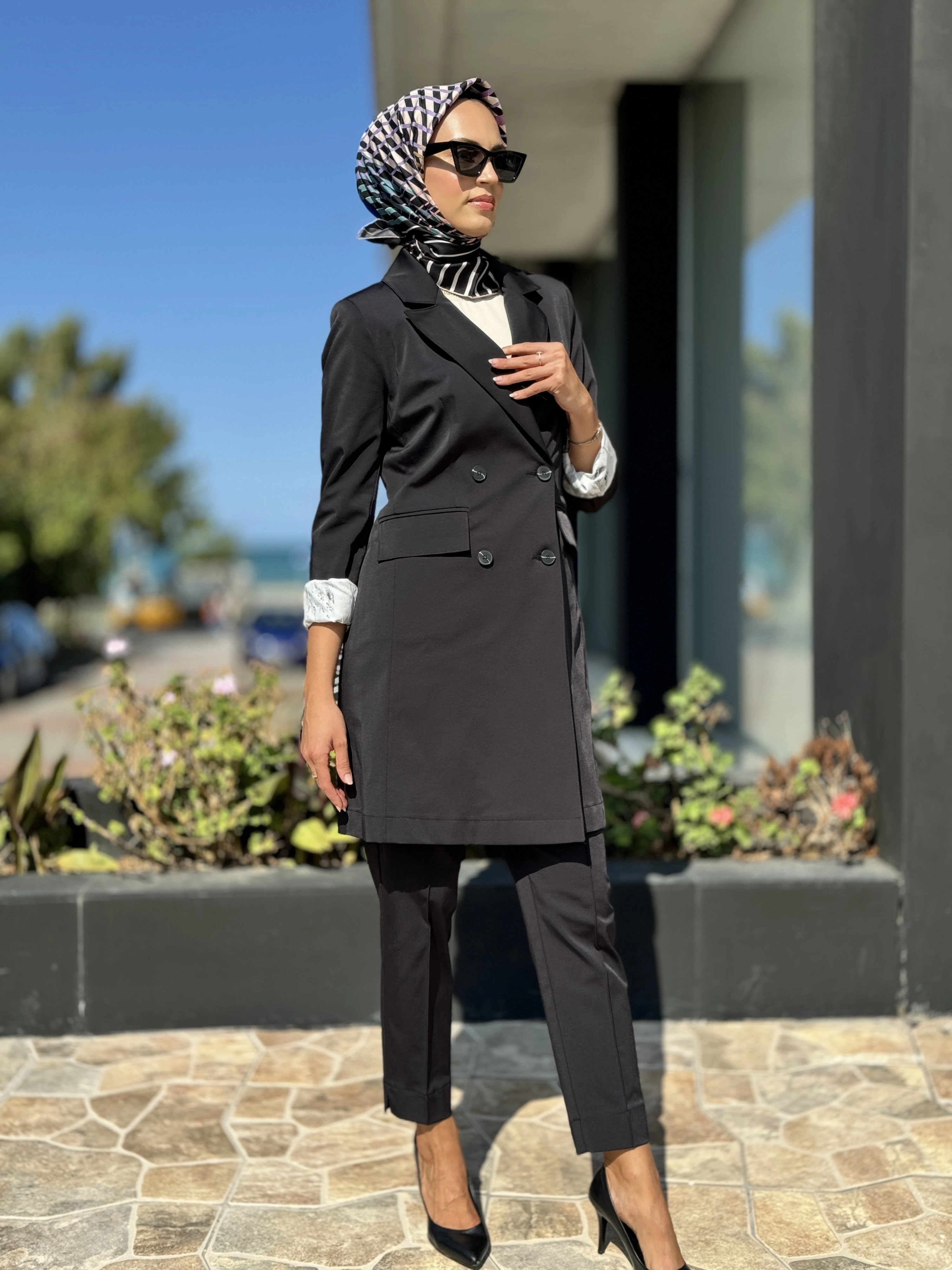 Almarwah  Beli Lastikli Kanvas Siyah Pantolon 606063