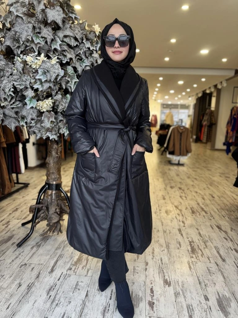 Almarwah Cep Ve Kuşak Detaylı Şişme Mont 505286