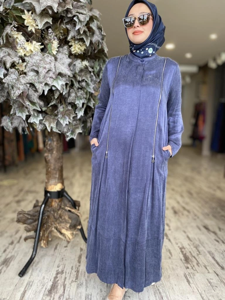 Almarwah Fermuar Detaylı Cupra İpek Kap 404915