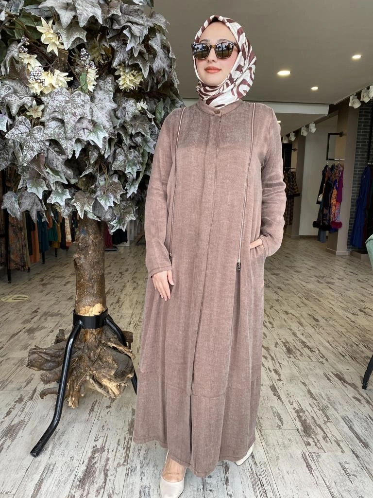 Almarwah Fermuar Detaylı Cupra İpek Kap 404915