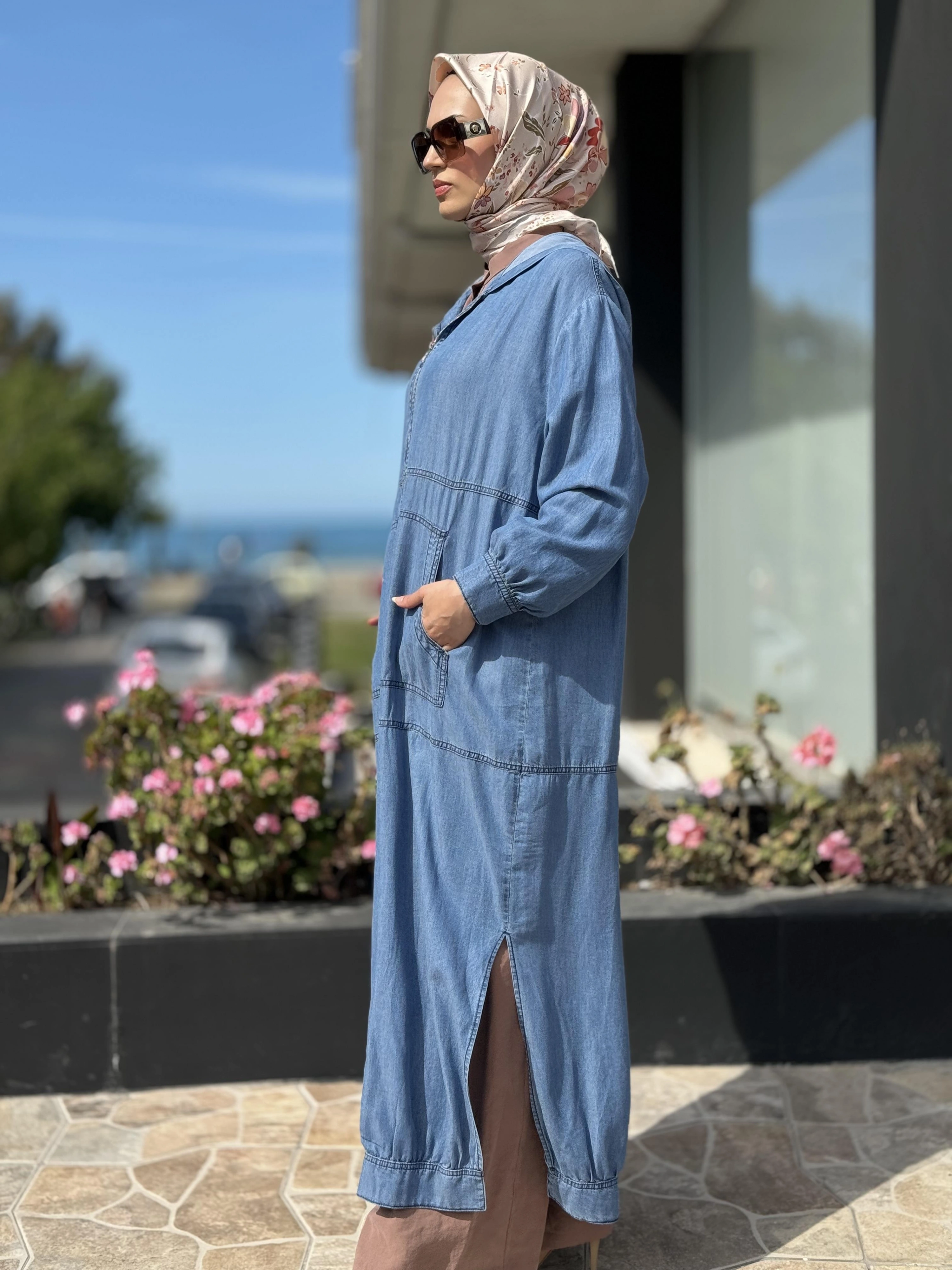 Almarwah Fermuarlı Tencel Kot Kap 404844