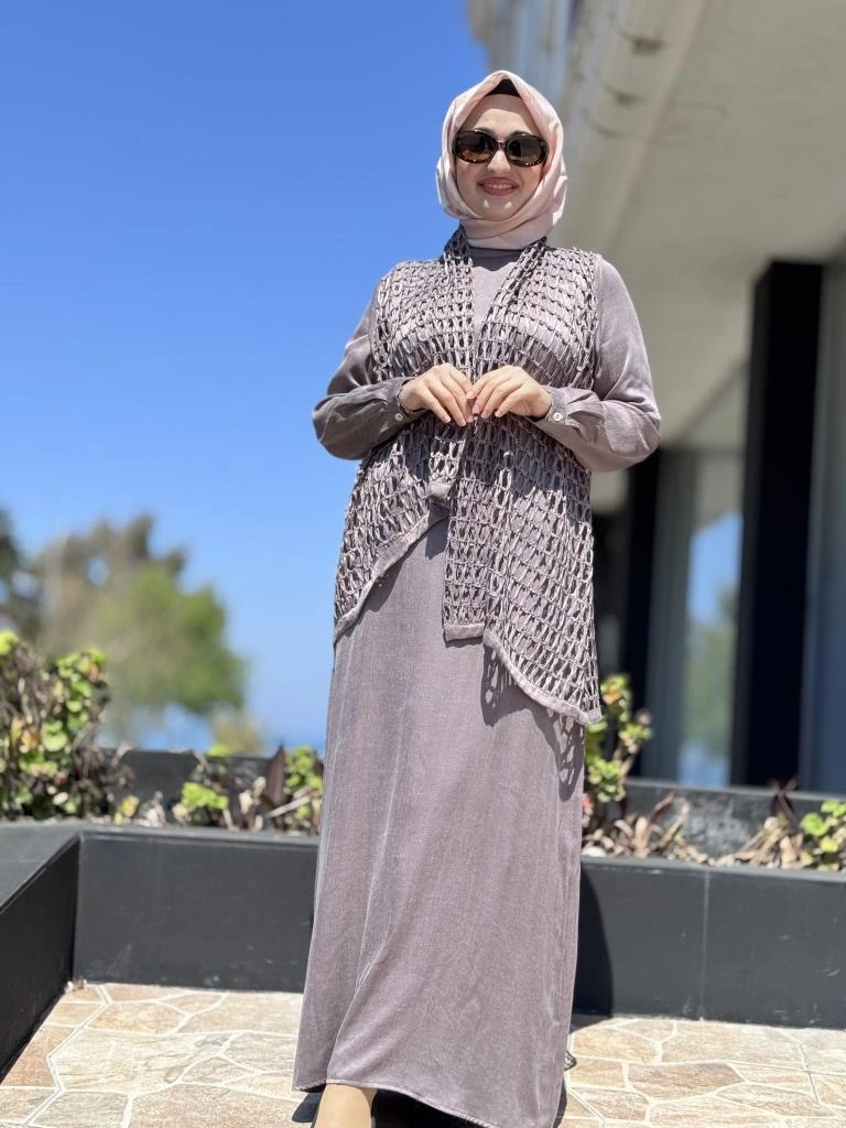 Almarwah File Yelekli Liosel Elbise 303834