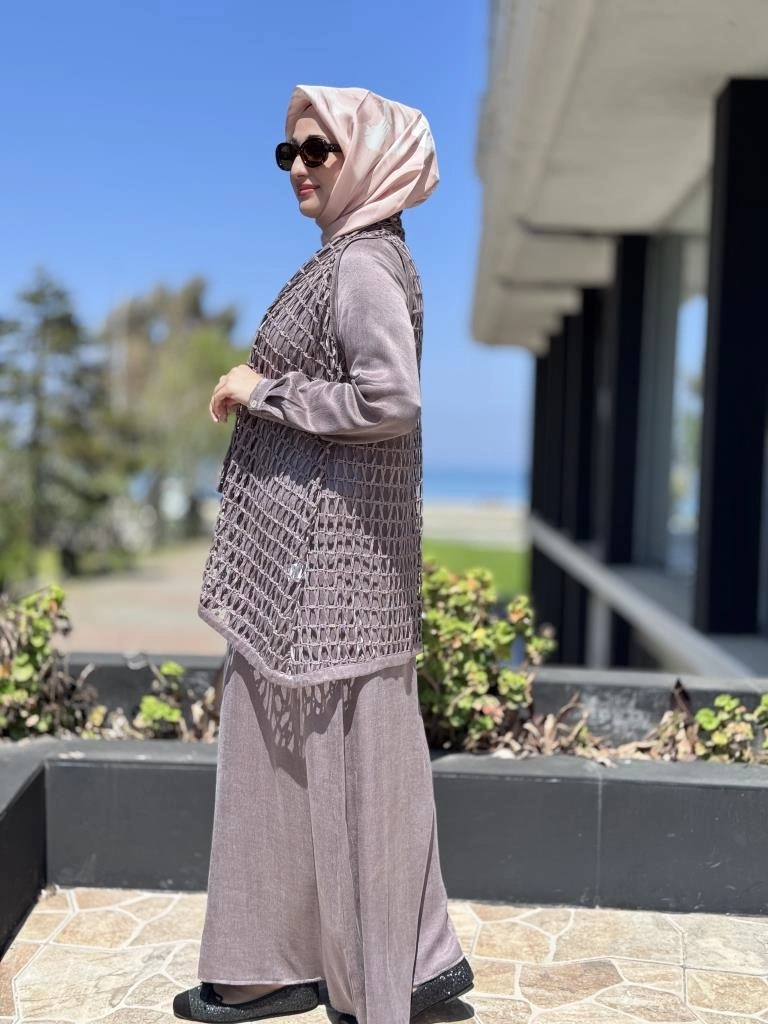 Almarwah File Yelekli Liosel Elbise 303834