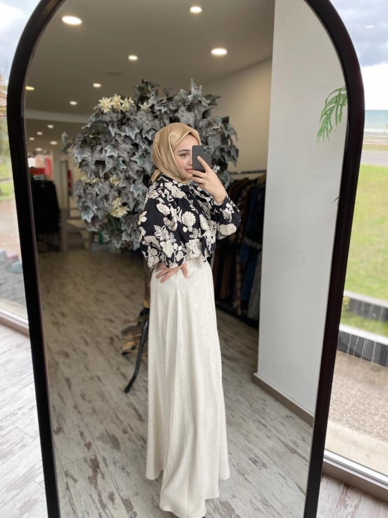 Almarwah Kloş Tencel Keten Etek 806452