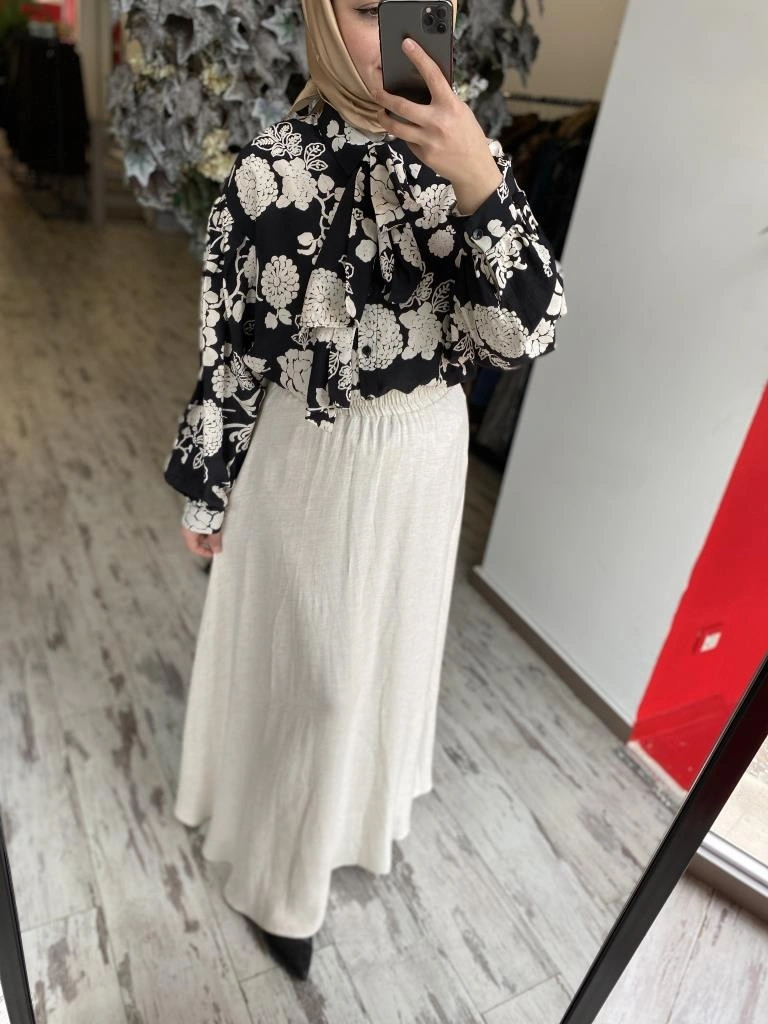 Almarwah Kloş Tencel Keten Etek 806452