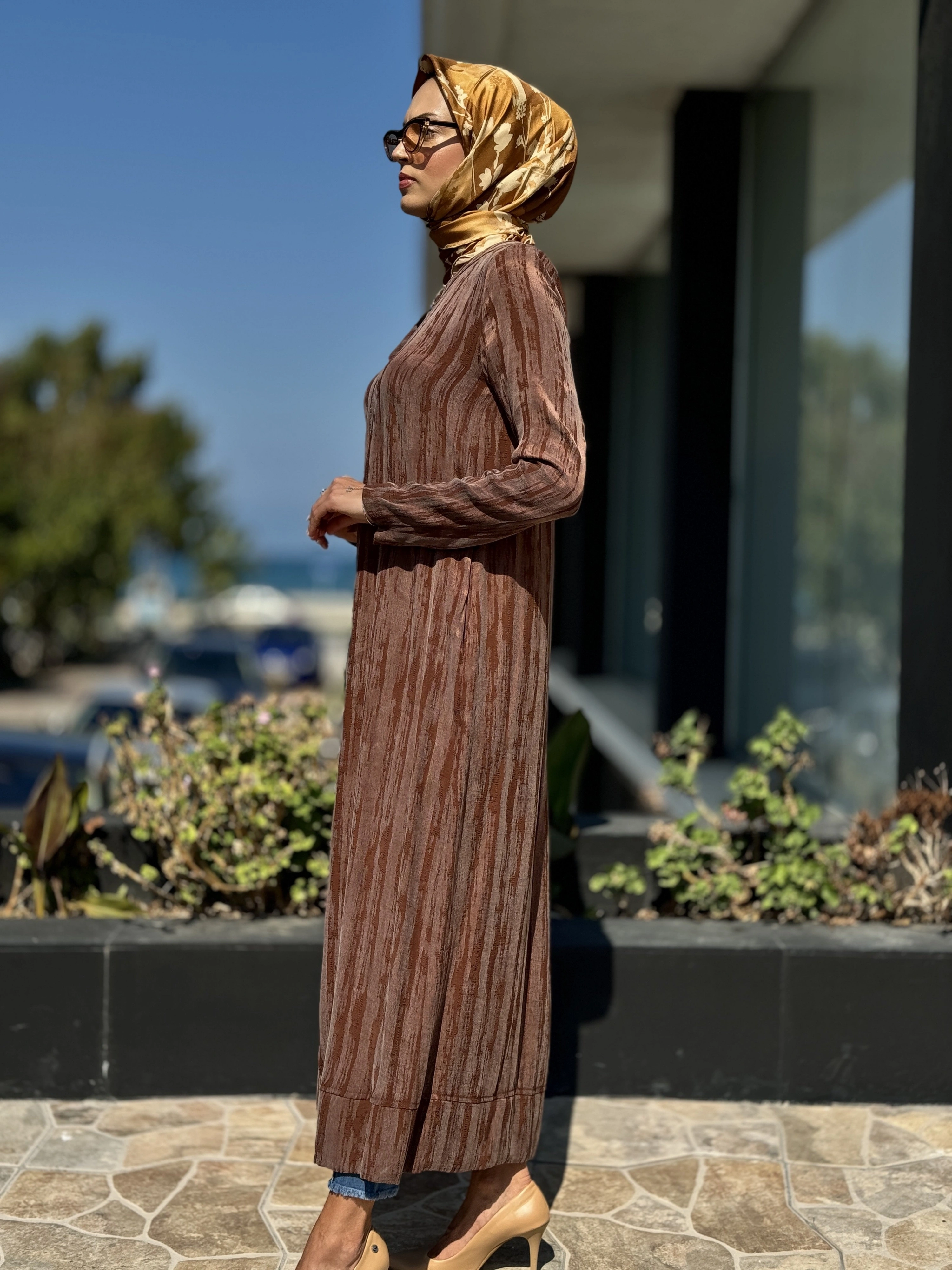 Almarwah Omuz Fermuar Detaylı Fermaurlı Cupra İpek Kap 404890