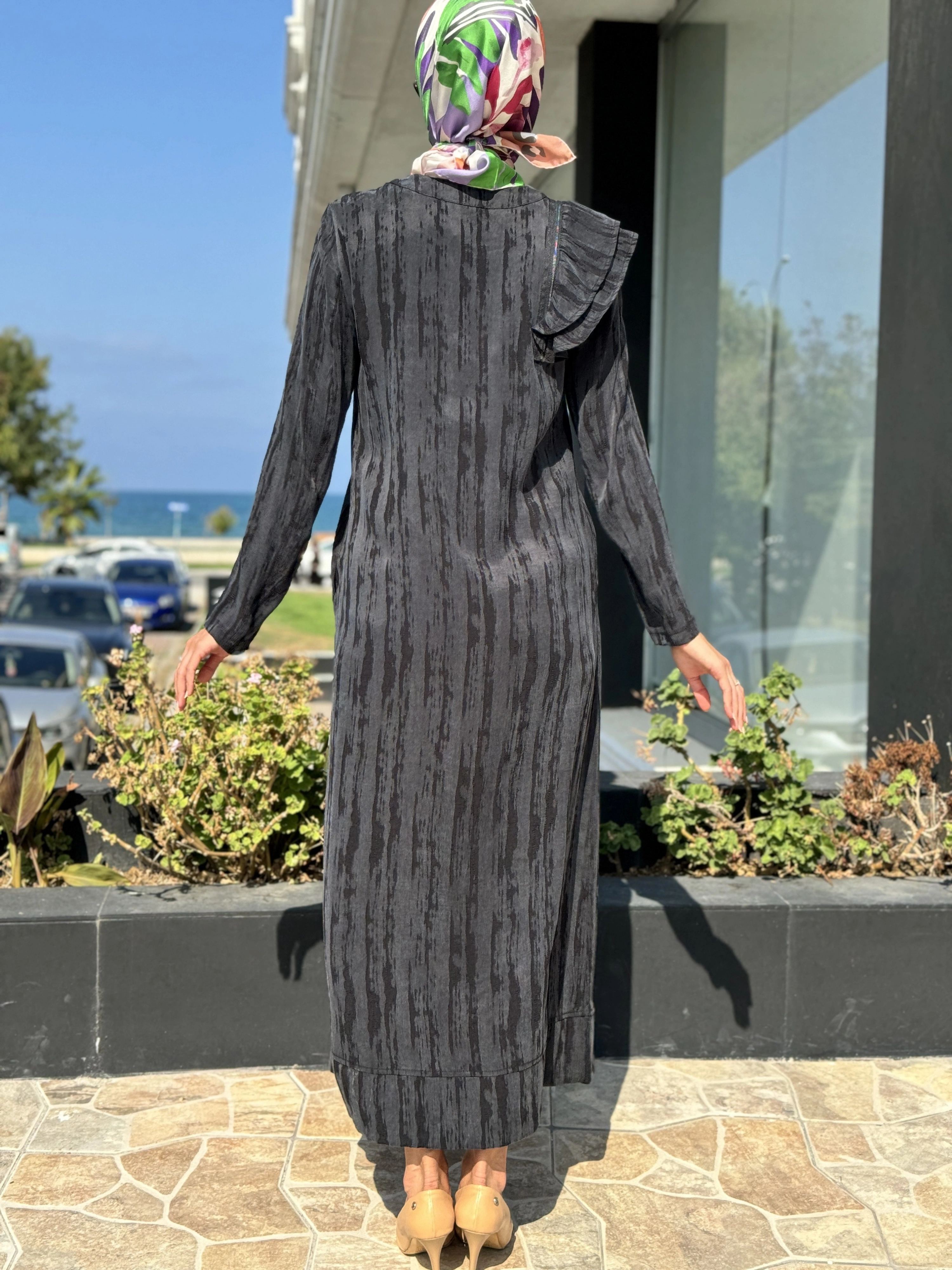 Almarwah Omuz Fermuar Detaylı Fermaurlı Cupra İpek Kap 404890