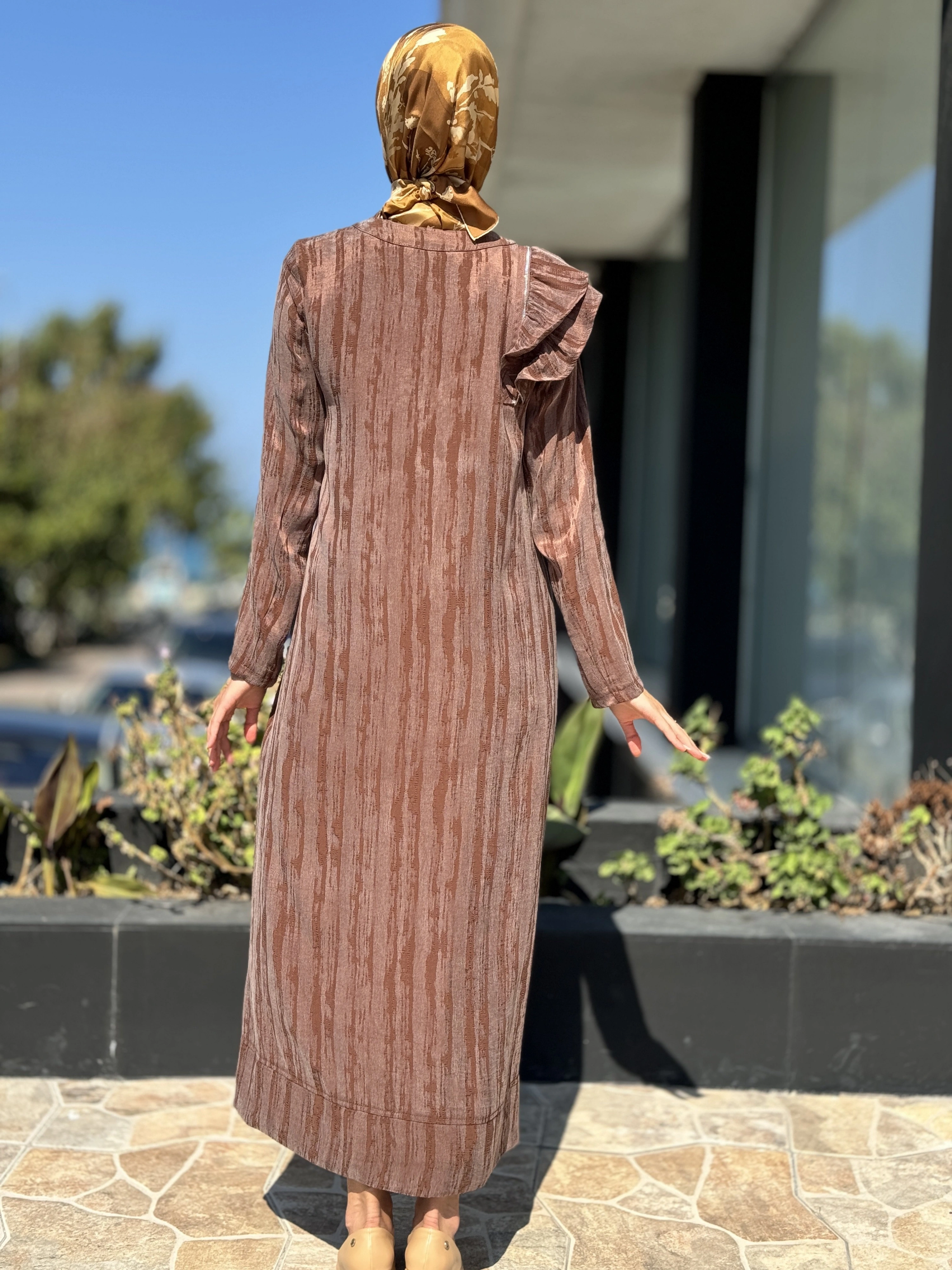 Almarwah Omuz Fermuar Detaylı Fermaurlı Cupra İpek Kap 404890