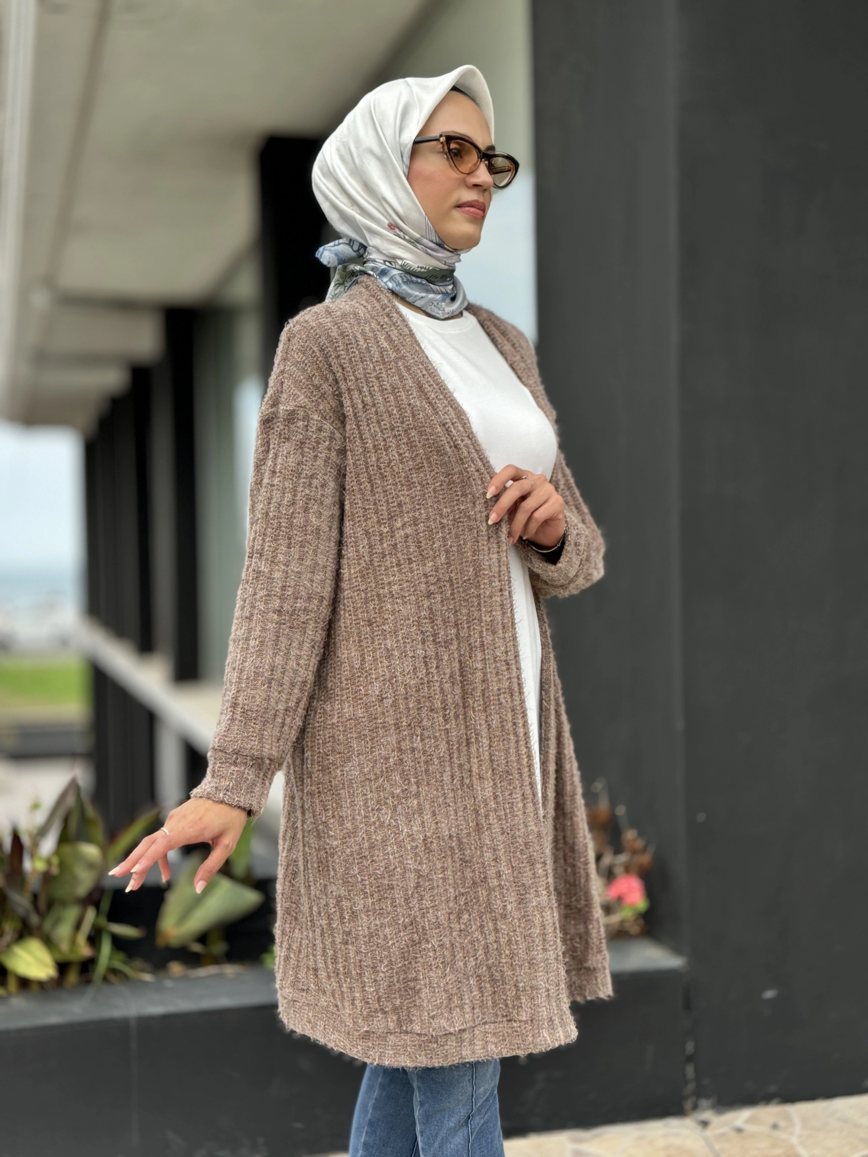 Almarwah Sakallı Örme Triko Yelek / Hırka 404907