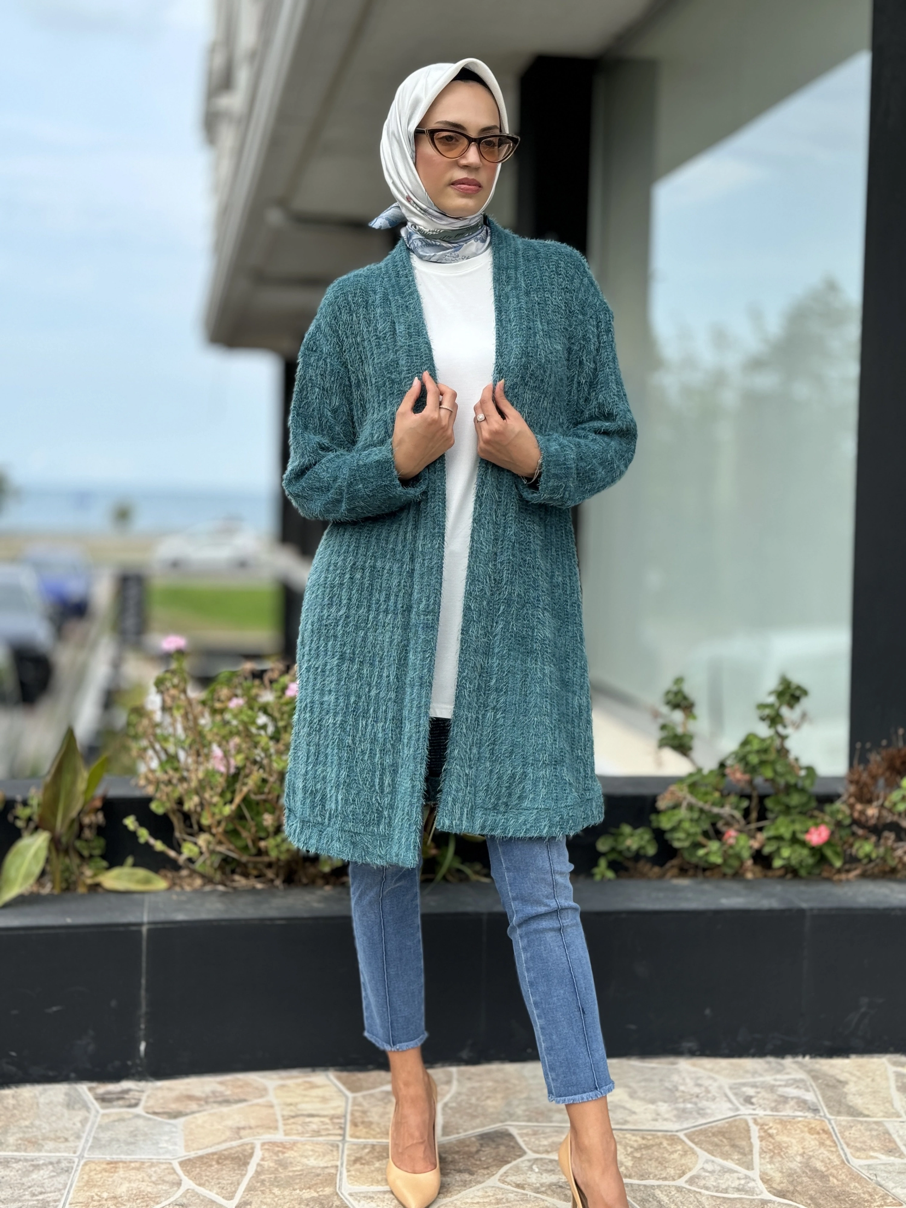 Almarwah Sakallı Örme Triko Yelek / Hırka 404907