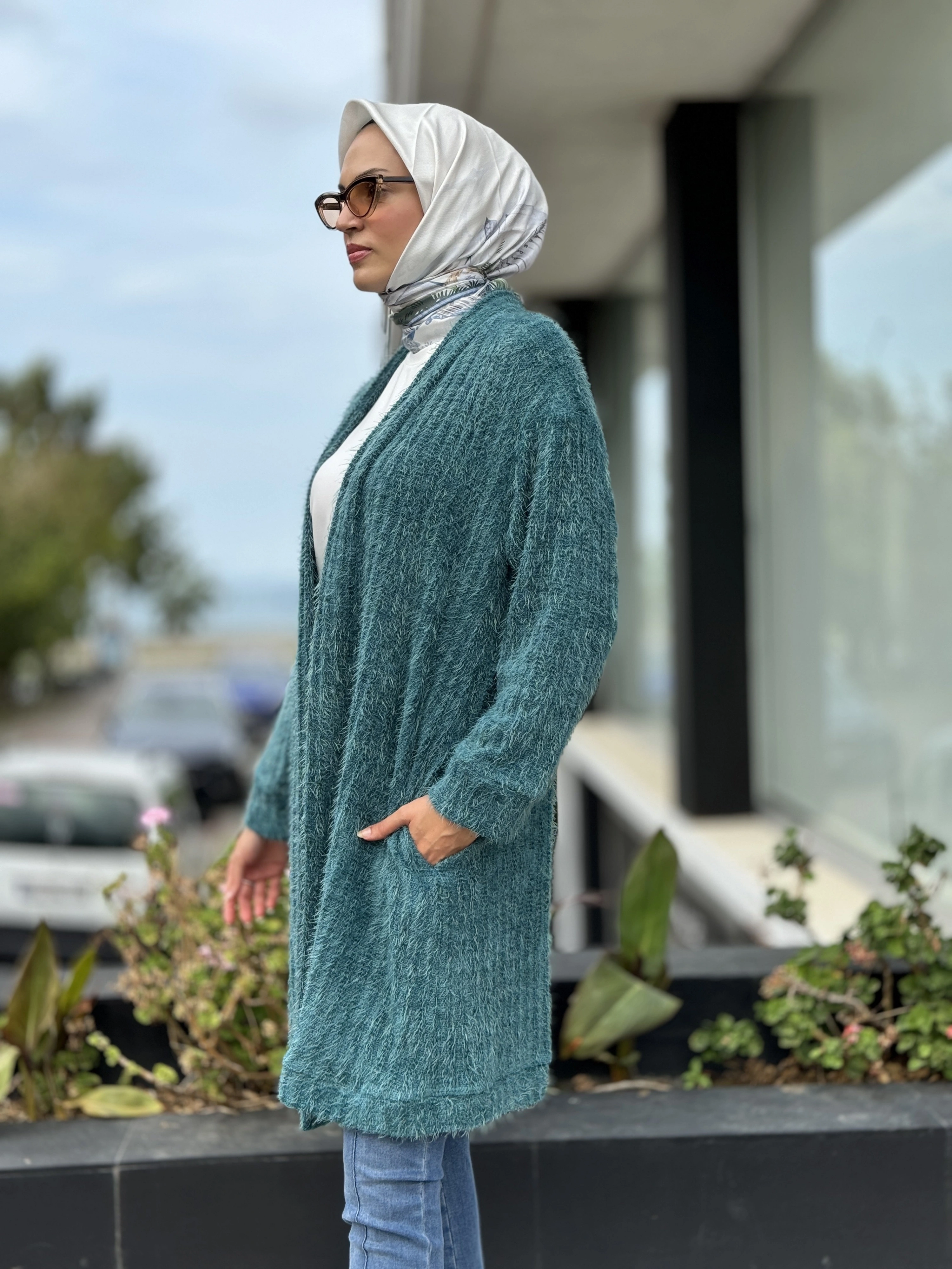 Almarwah Sakallı Örme Triko Yelek / Hırka 404907