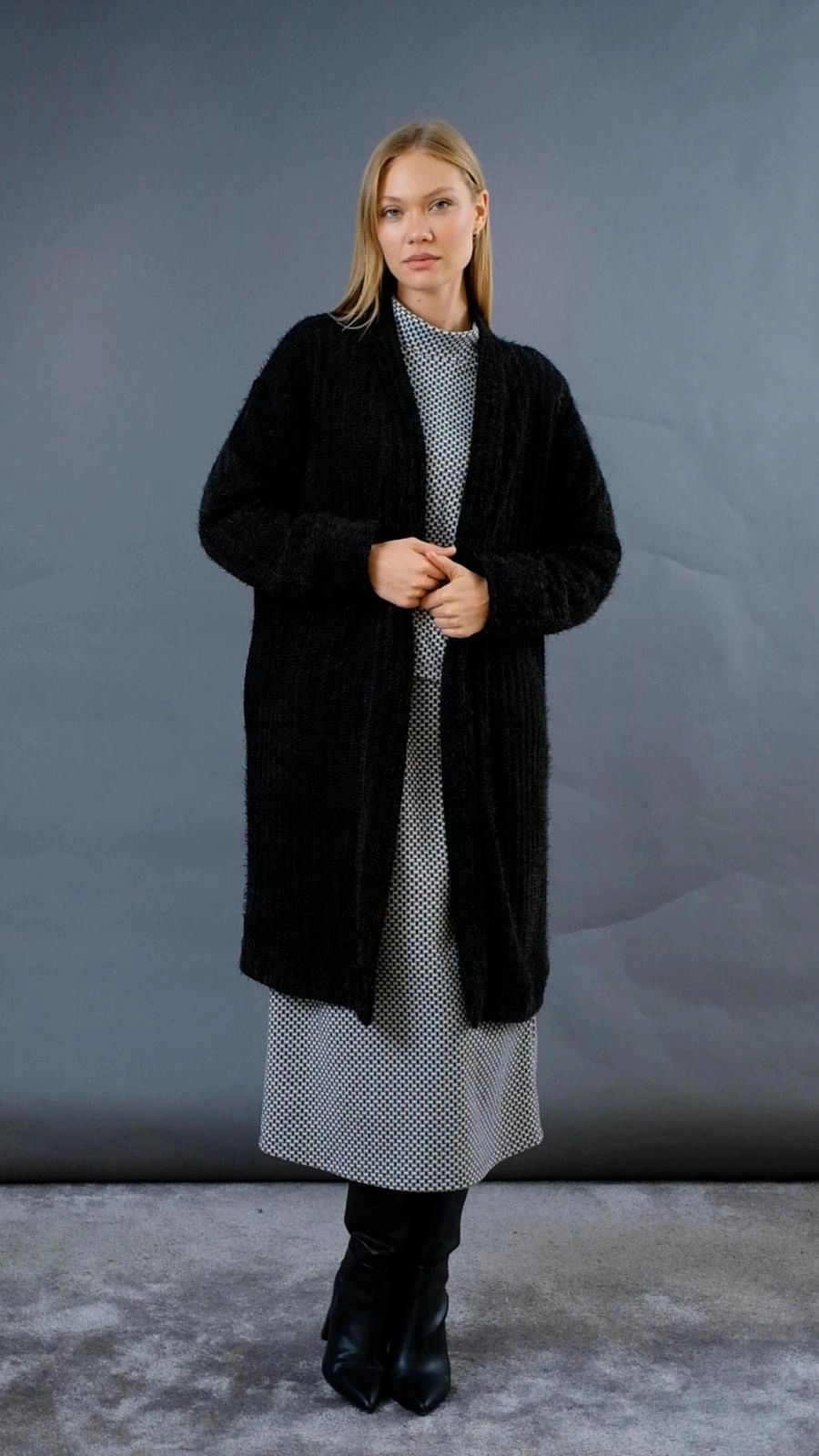 Almarwah Sakallı Örme Triko Yelek / Hırka 404907