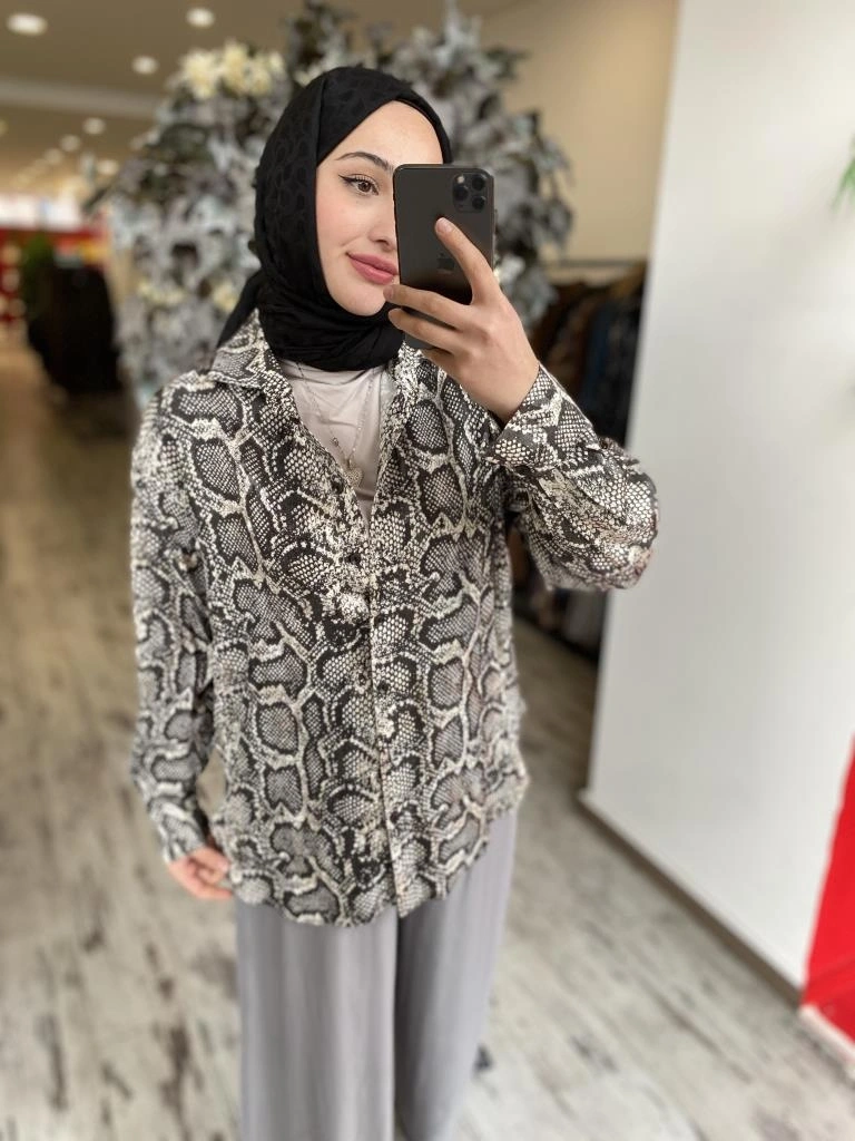 Almarwah Yılan Sırtı Desenli Gömlek 101973-1