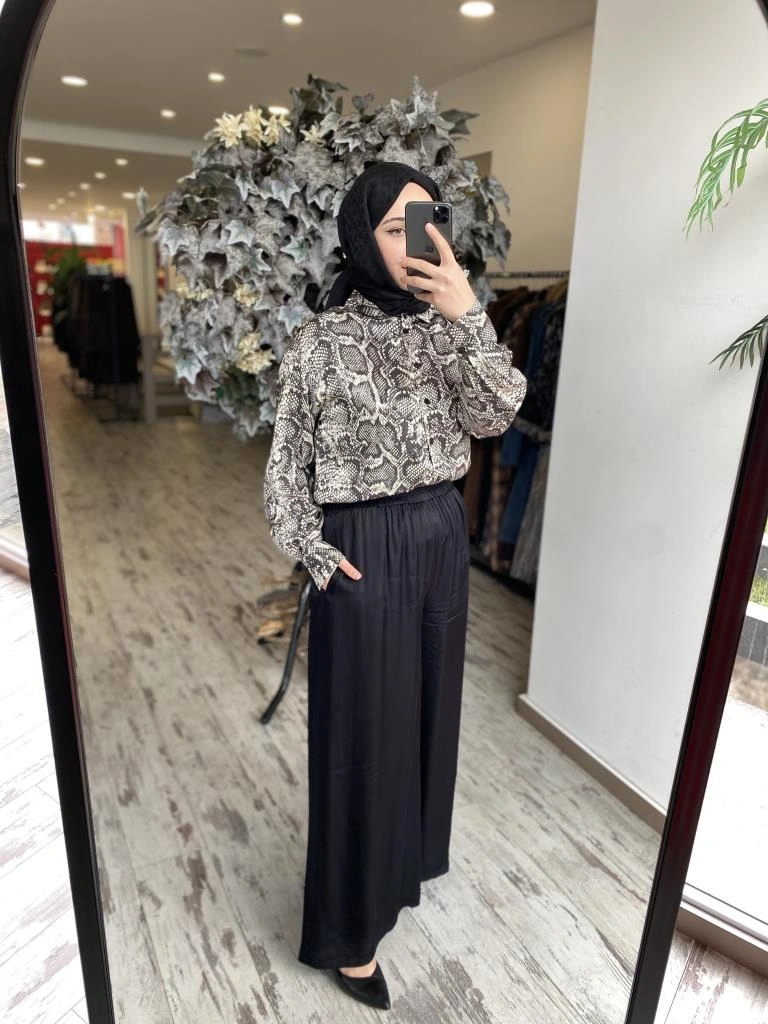 Almarwah Yılan Sırtı Desenli Gömlek 101973-1