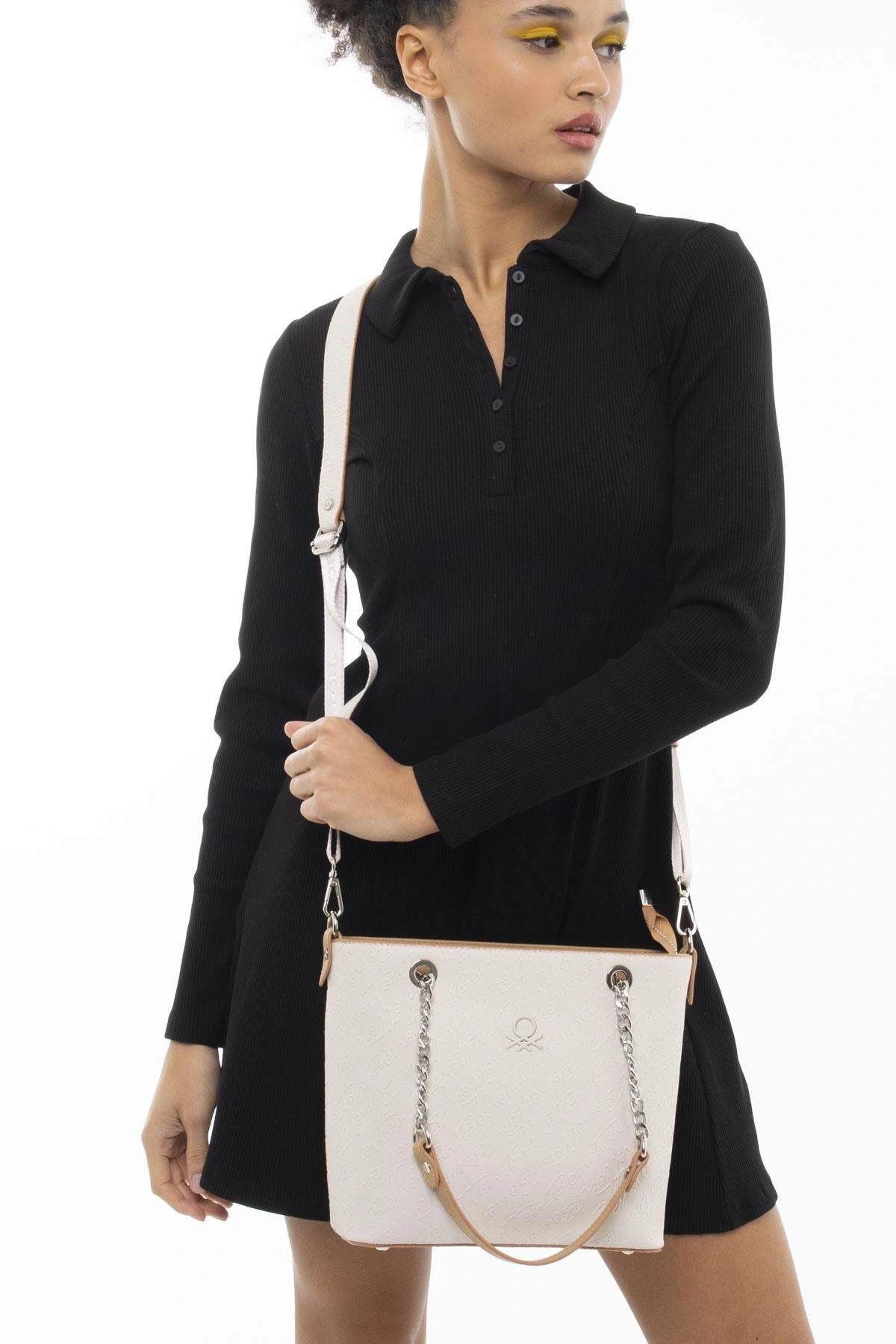 Benetton Monogram Yazılı Kol Çantası BNT1043