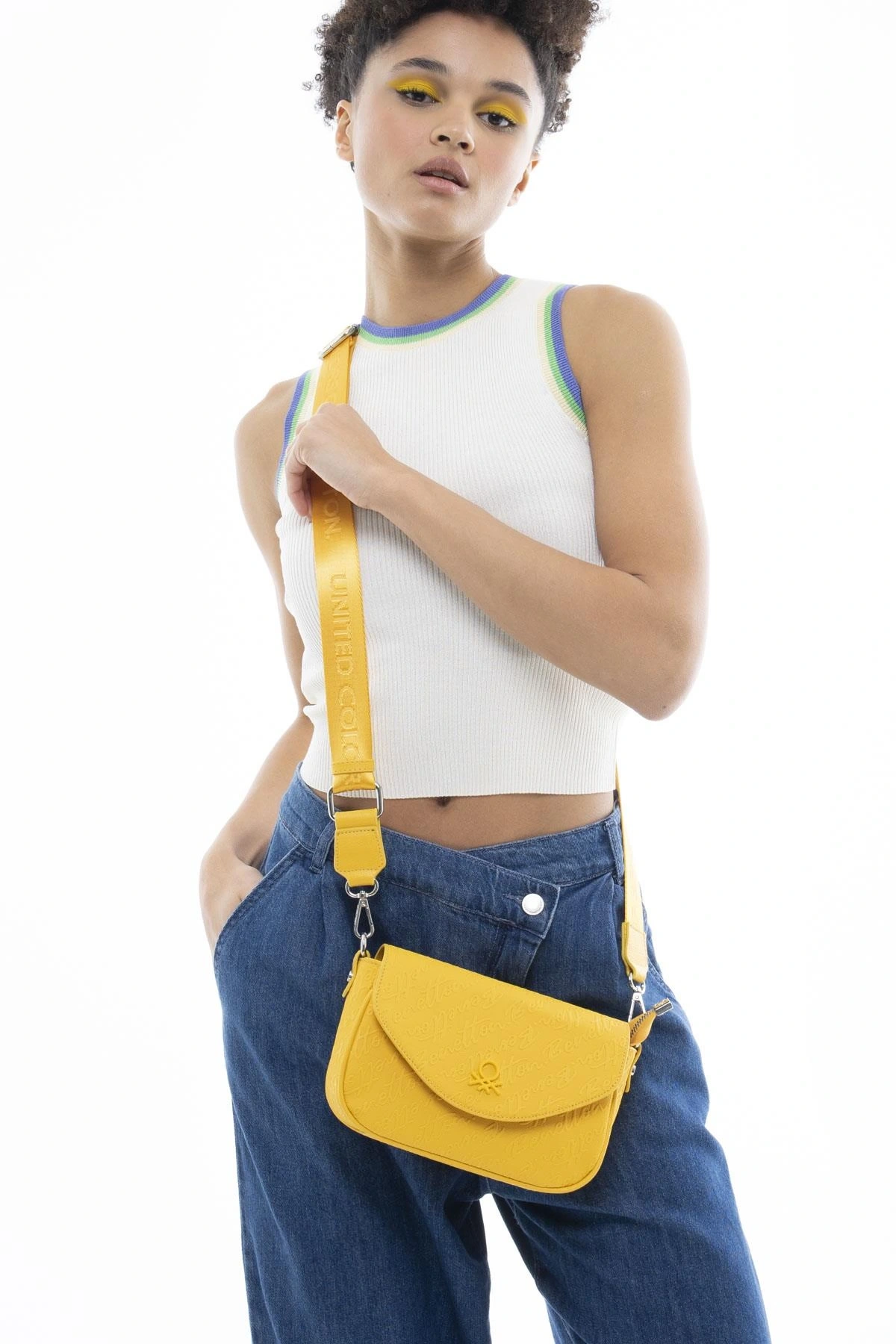 Benetton Monogram Yazılı Küçük Çapraz Çanta BNT1047