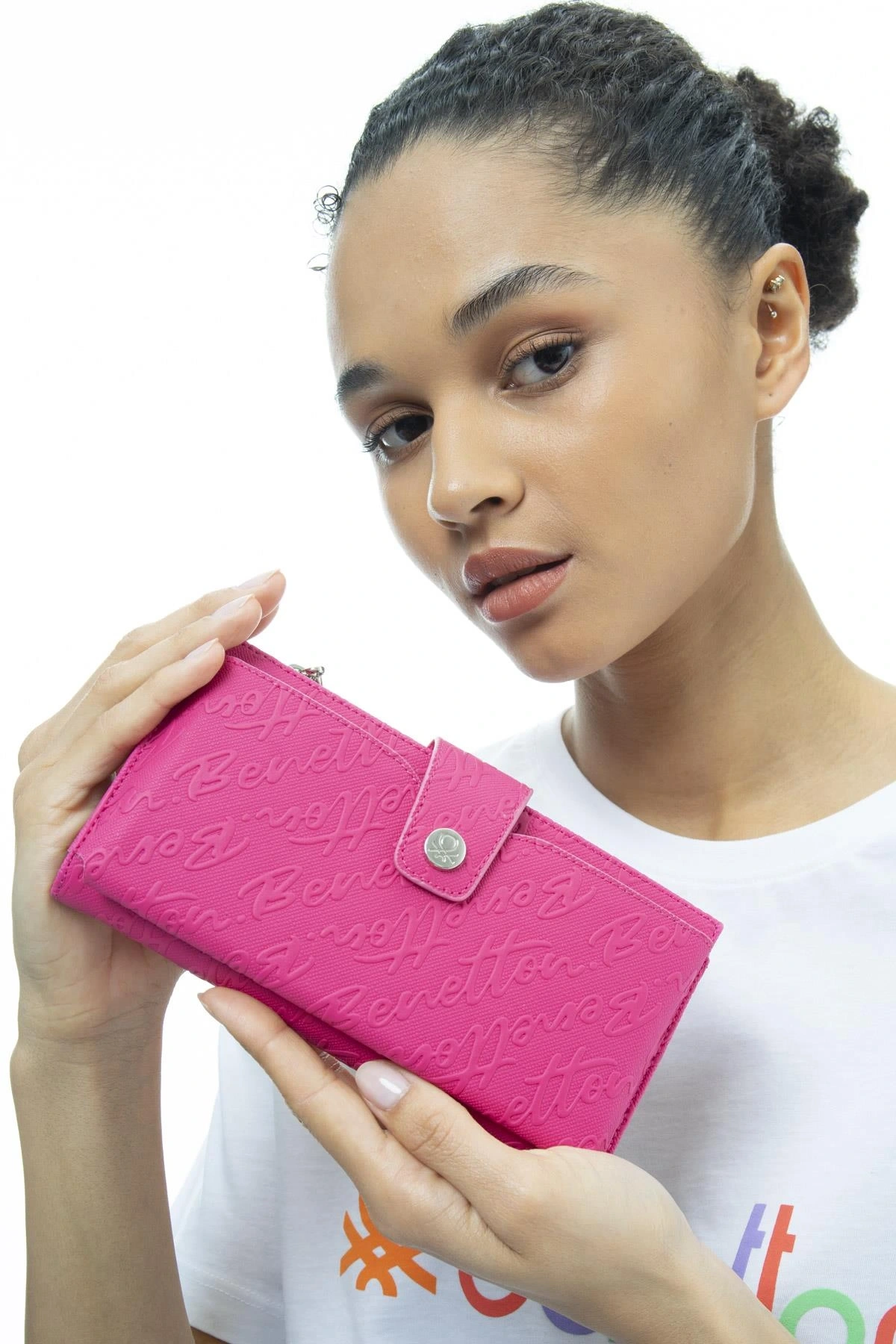 Benetton Monogram Yazılı Renkli Cüzdan BNT1038