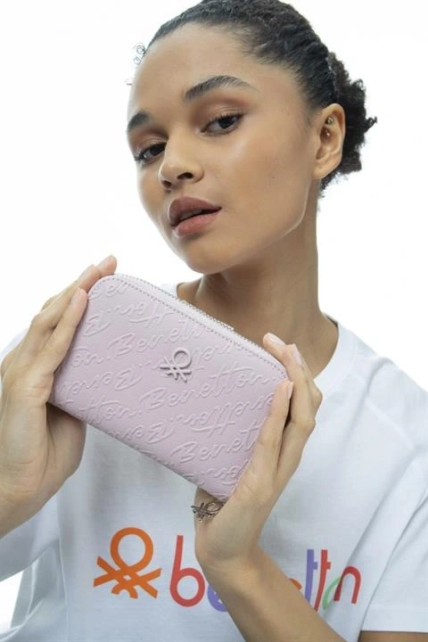 Benetton Yazılı Fermuarlı Cüzdan BNT984