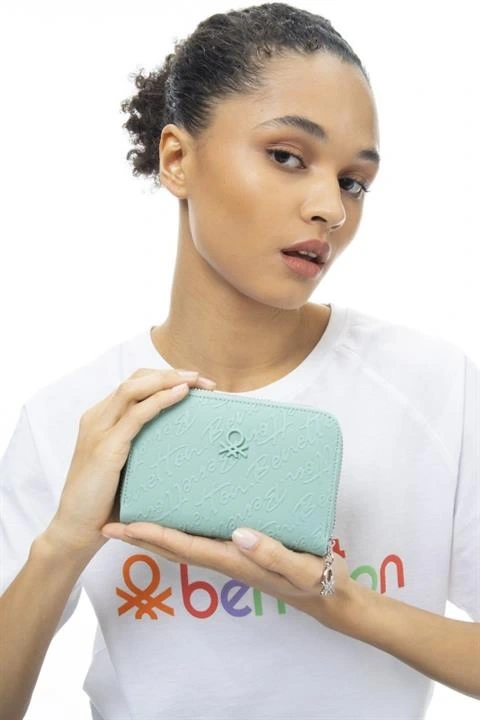 Benetton Yazılı Fermuarlı Cüzdan BNT984