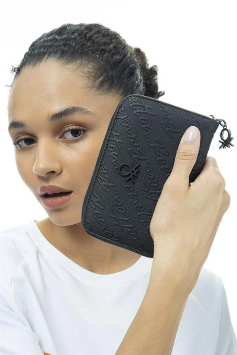 Benetton Yazılı Fermuarlı Cüzdan BNT984