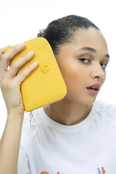 Benetton Yazılı Fermuarlı Cüzdan BNT984