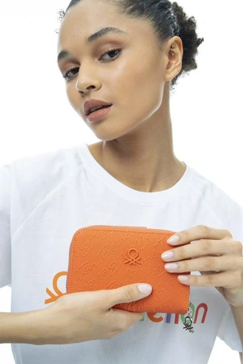 Benetton Yazılı Fermuarlı Cüzdan BNT984