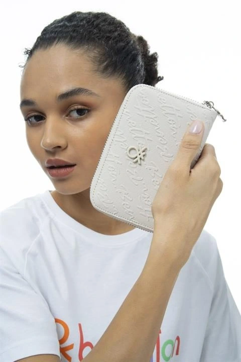 Benetton Yazılı Fermuarlı Cüzdan BNT984