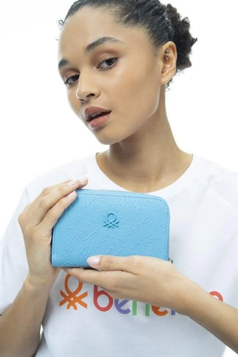 Benetton Yazılı Fermuarlı Cüzdan BNT984
