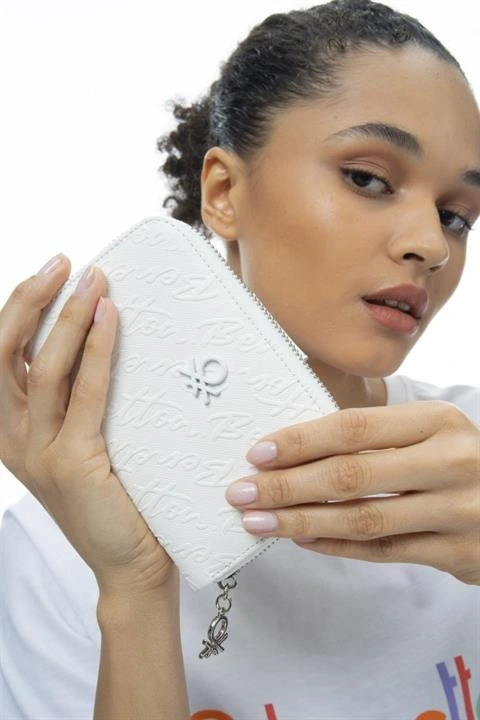 Benetton Yazılı Fermuarlı Cüzdan BNT984