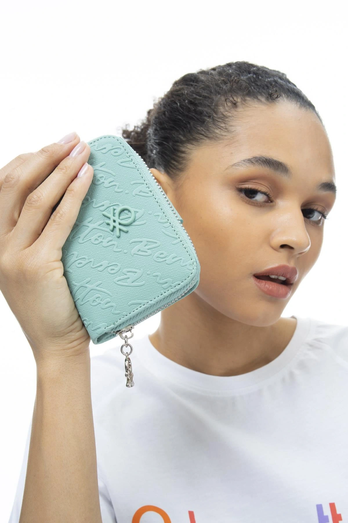 Benetton Yazılı Fermuarlı Cüzdan BNT986