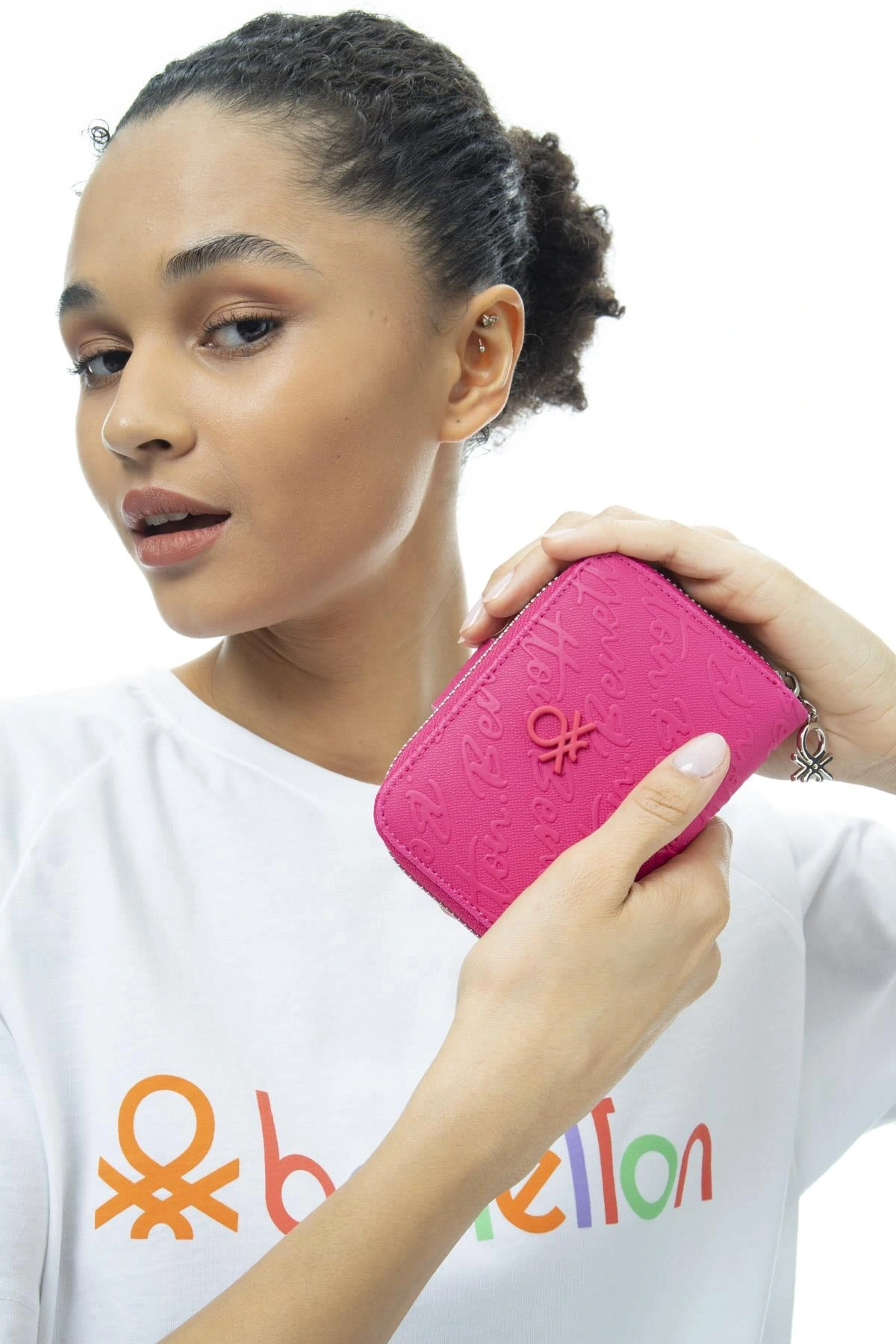 Benetton Yazılı Fermuarlı Cüzdan BNT986