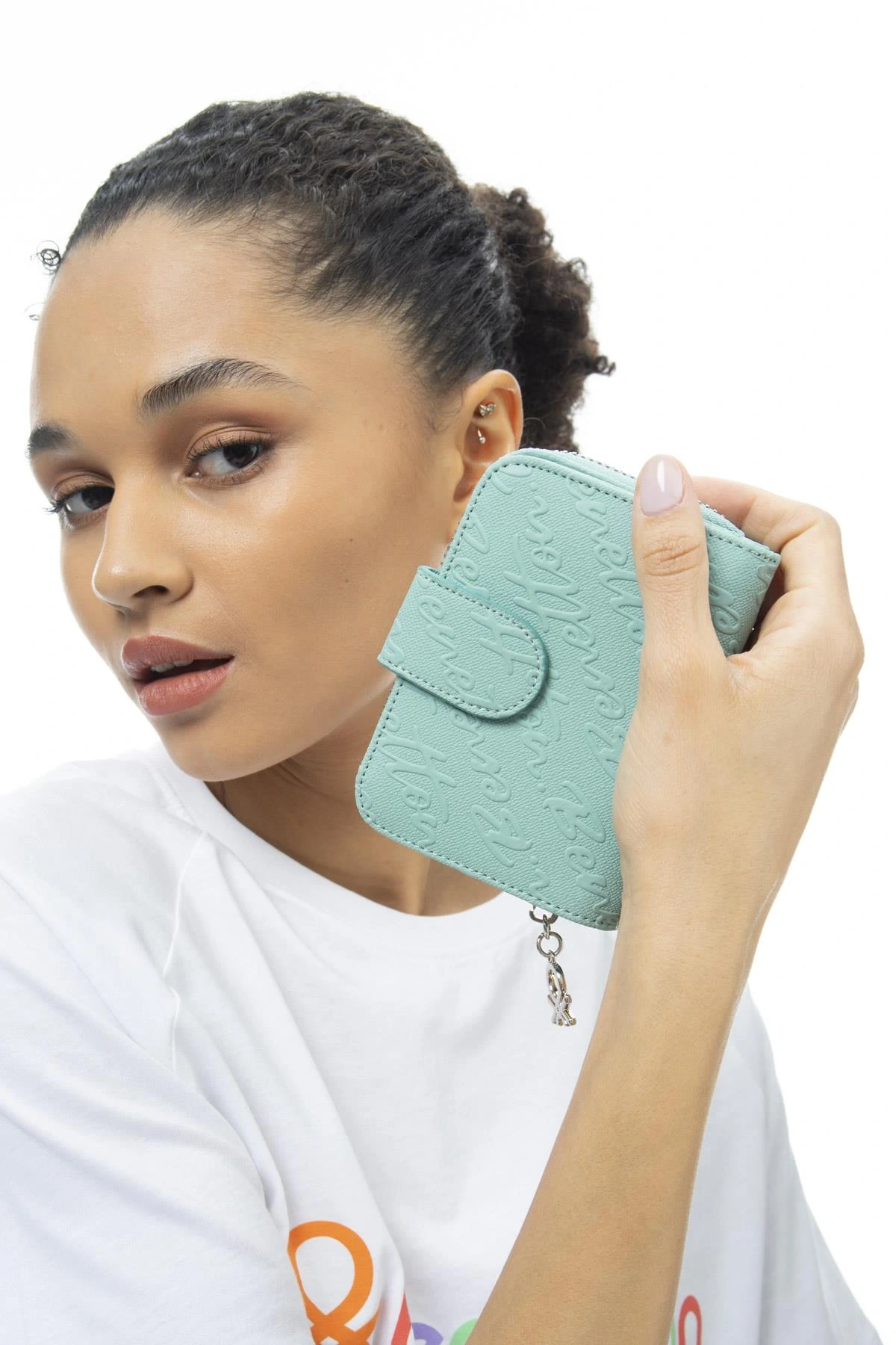 Benetton Yazılı Fermuarlı Cüzdan BNT986