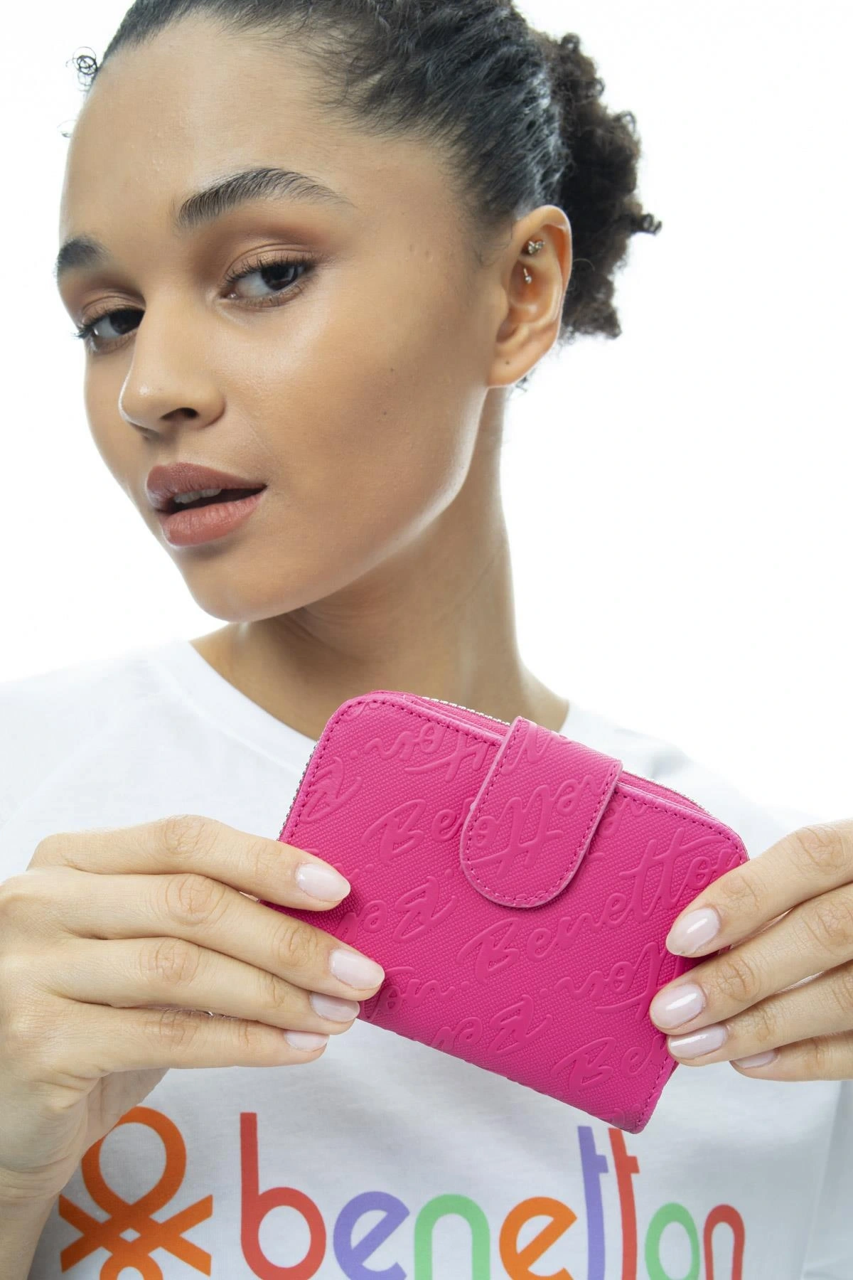 Benetton Yazılı Fermuarlı Cüzdan BNT986