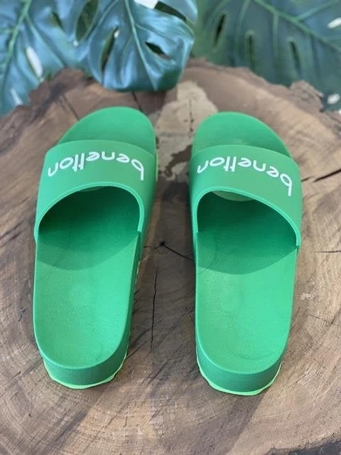 Benetton Yüksek Dolgu Taban, Kadın Yeşil Terlik BN1212