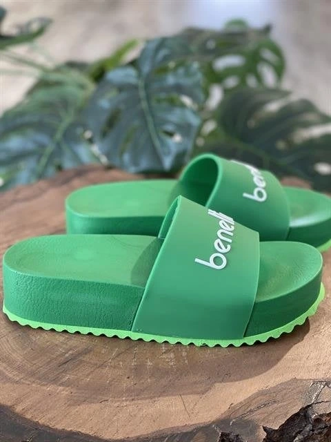 Benetton Yüksek Dolgu Taban, Kadın Yeşil Terlik BN1212