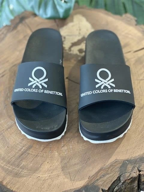 Benetton Yüksek Taban Dolgu Siyah Kadın Terlik BN1211