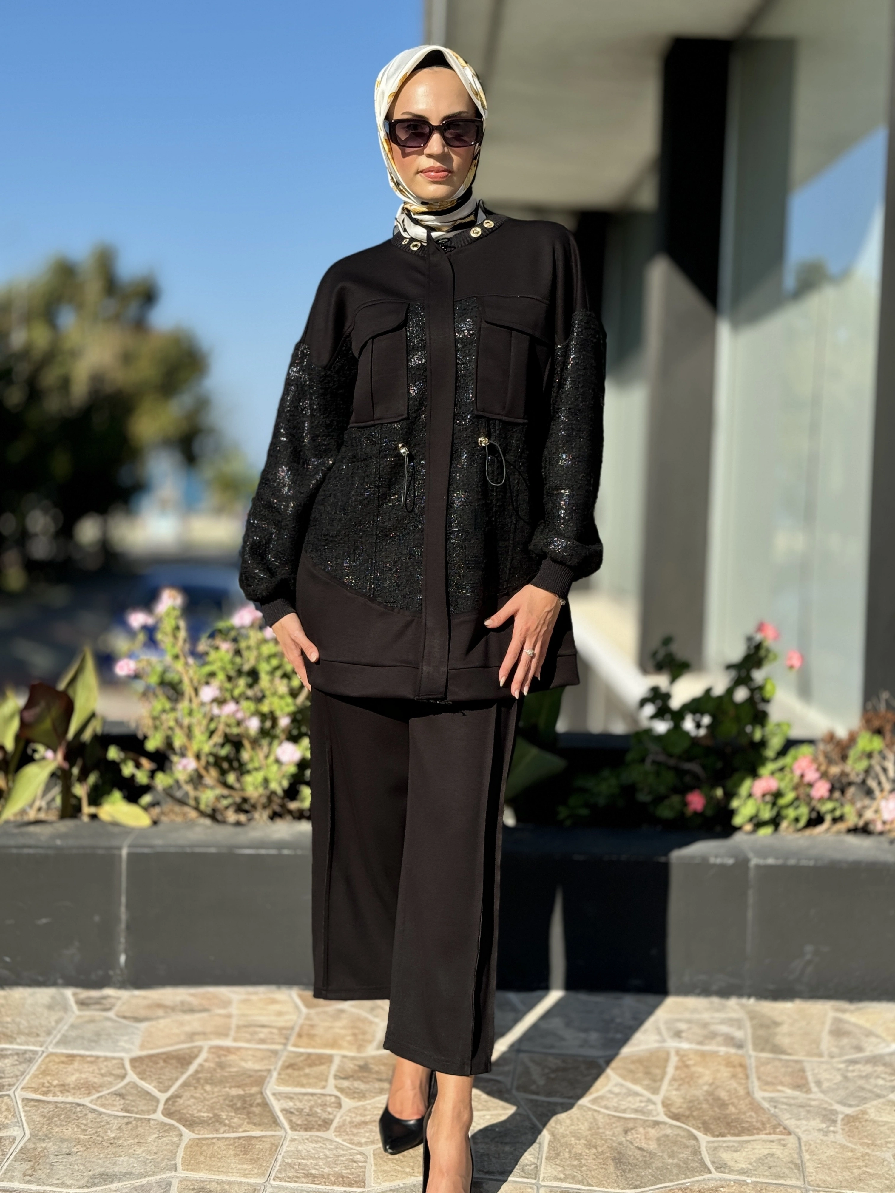 Ghisa Belden Büzgülü Ceket Pantolon Takım G3020